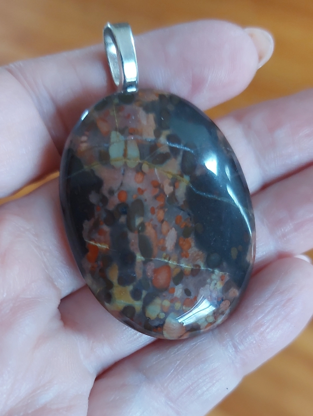 🌸5/$25 Natural Oval Jasper Cabachon Pendant